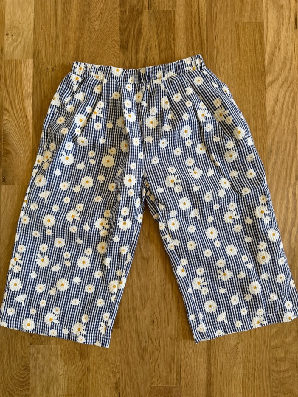 Kids Blue Daisy Print Pull-On Pants